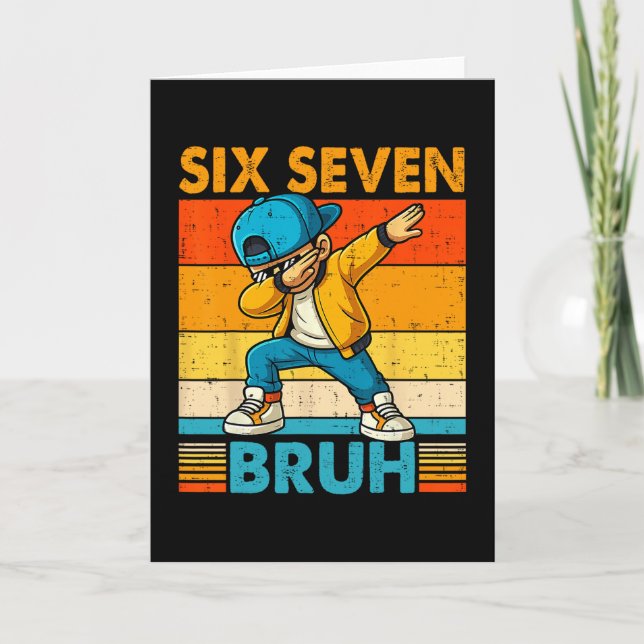 67 Meme 6 7 Dabbing Boys Six Seven Bruh Kids Gen A Card (Front)