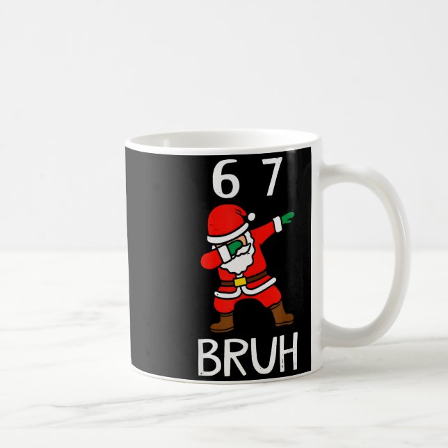67 Meme 6 7 Funny Christmas Dabbing Santa Six Seve Coffee Mug (Right)