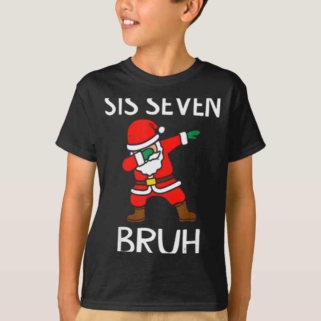 67 Meme 6 7 Funny Christmas Dabbing Santa Six Seve T-Shirt (Front)