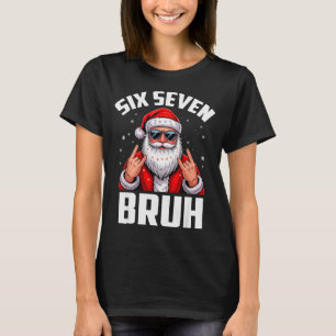 67 Meme 6 7 Funny Christmas Santa Rock On Six Seve T-Shirt