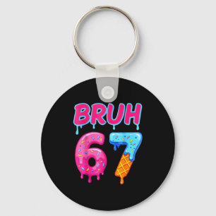 67 Meme 6 7 Numbers Ice Cream Six Seven Bruh Funny Keychain