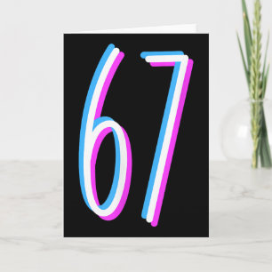67 Meme 6 7 Six Seven Number Costume Card
