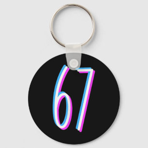 67 Meme 6 7 Six Seven Number Costume  Keychain
