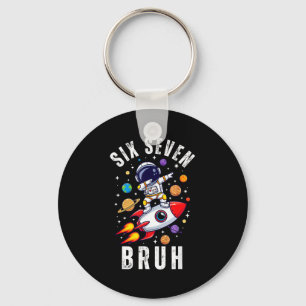 67 Meme Astronaut Dabbing In Space Funny Six Seven Keychain