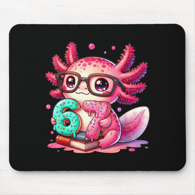 67 Meme Axolotl Funny Six Seven Axolotl Lover For  Mouse Pad (Front)