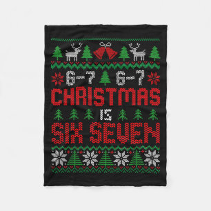 67 Meme Boy Funny Six Seven Ugly Christmas Sweater Fleece Blanket