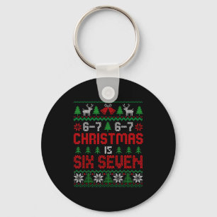 67 Meme Boy Funny Six Seven Ugly Christmas Sweater Keychain