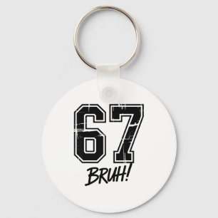 67 Meme Bruh Six Seven Keychain