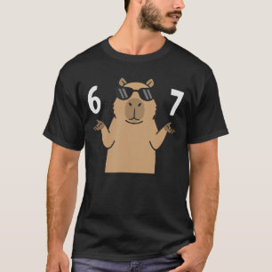 67 Meme Capybara 6 7 Hand Gesture Slang Si Seven f T-Shirt