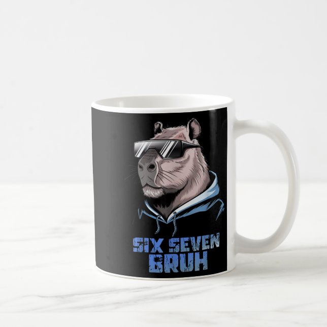 67 Meme Capybara Funny Six Seven Bruh Capybara For Coffee Mug (Right)