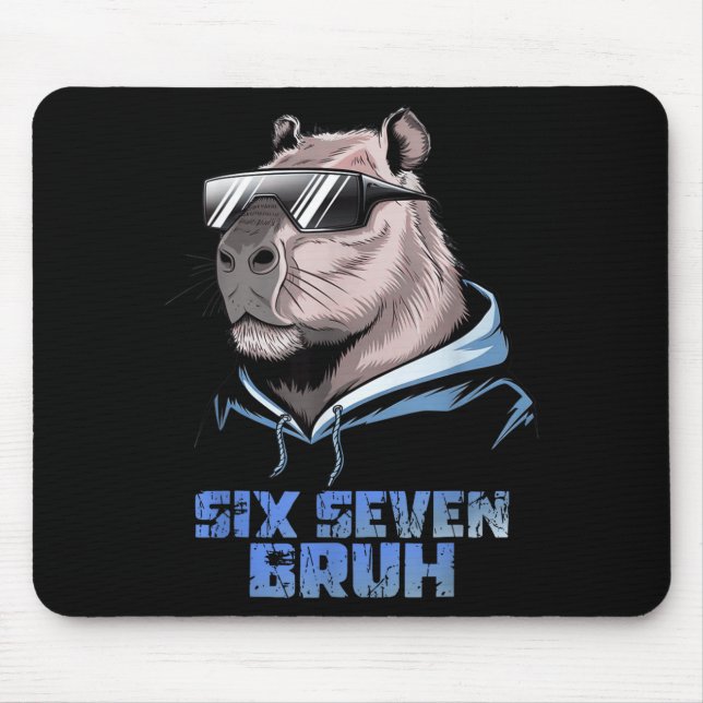 67 Meme Capybara Funny Six Seven Bruh Capybara For Mouse Pad (Front)
