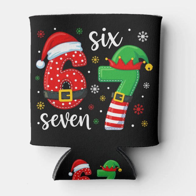 67 Meme Christmas Can Cooler (Front)