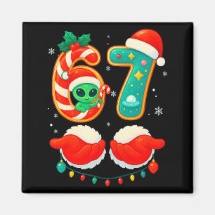67 Meme Christmas Funny Alien Santa Six Seven Xmas Magnet