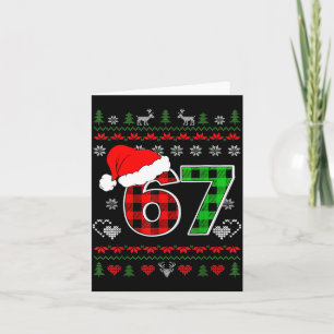 67 Meme Christmas Six Seven Xmas Ugly Sweater Men  Card