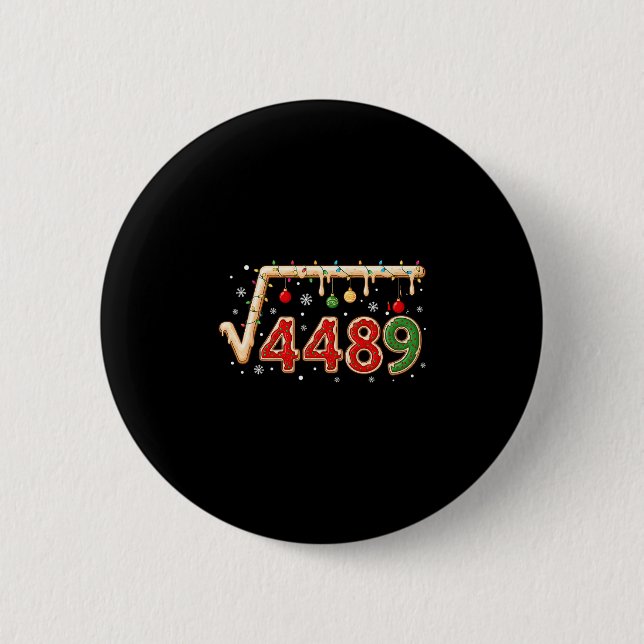 67 Meme Christmas Square Root 4489 Six Seven Math  2 Inch Round Button (Front)