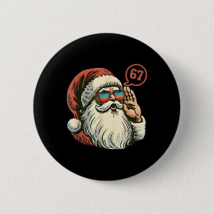 67 Meme Cool Santa Retro Santa 6 7 Funny Six Seven 2 Inch Round Button