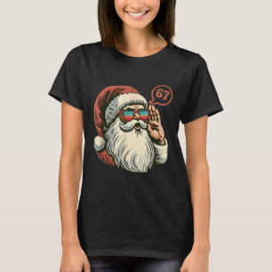 67 Meme Cool Santa Retro Santa 6 7 Funny Six Seven T-Shirt