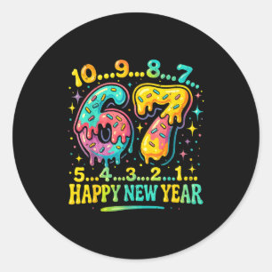 67 Meme Countdown Happy New Year Funny Drip Number Classic Round Sticker