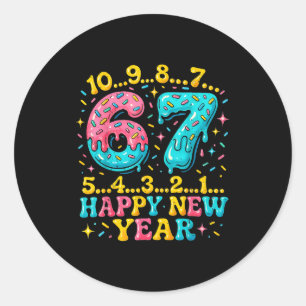 67 Meme Countdown Happy New Year Funny Drip Number Classic Round Sticker