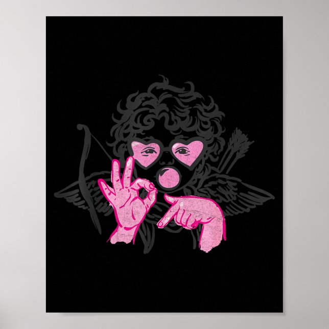 67 Meme Cud Hands Bubble Gum Six Seven Meme Valent Poster (Front)