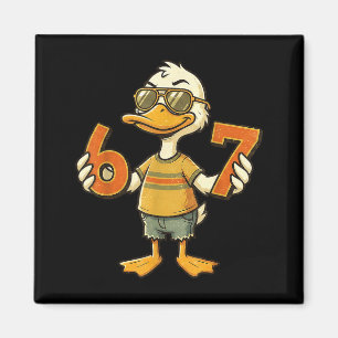 67 Meme Cute Duck 6 7 Funny Six Seven 6-7 Gen Alph Magnet