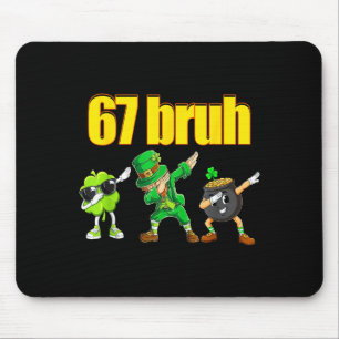 67 meme dabbing leprechaun shamrock gold pot st mouse pad