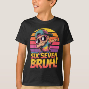 67 Meme Dabbing Six Seven 6 7 Bruh Funny Number De T-Shirt