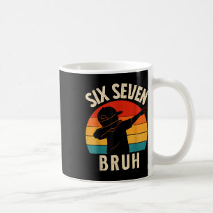67 Meme Dabbing Six Seven Bruh Retro Vintage Sunse Coffee Mug