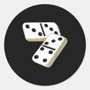 67 Meme Dominoes Funny Six Seven Domino 6 7 Gen Al Classic Round Sticker