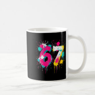 67 Meme Drip Spray Paint Six Seven 80s Bright Colo Coffee Mug