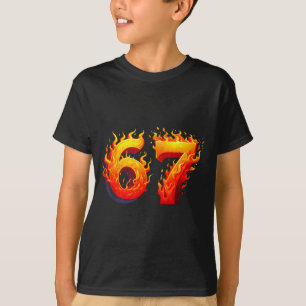 67 Meme Flames Funny Six Seven Gen Alpha Slang Gra T-Shirt