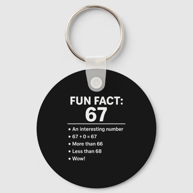 67 Meme Fun Fact - Six Seven Gen Alpha Z Funny Hum Keychain (Front)