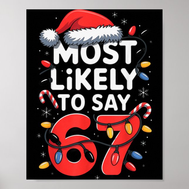 67 Meme Funny Christmas Meme Design Most Likely To Poster (Front)