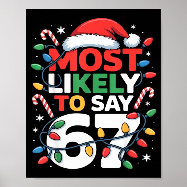 67 Meme Funny Christmas Meme Design Most Likely To Poster (Front)