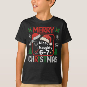 67 Meme Funny Christmas Nice Naughty Six Seven 6 7 T-Shirt