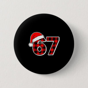 67 Meme Funny Christmas Red Plaid Xmas Pajamas Sla 2 Inch Round Button