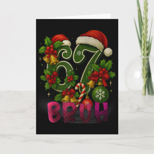 67 Meme Funny Christmas Red Plaid Xmas Pajamas Sla Card