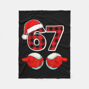 67 Meme Funny Christmas Red Plaid Xmas Pajamas Sla Fleece Blanket