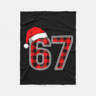 67 Meme Funny Christmas Red Plaid Xmas Pajamas Sla Fleece Blanket