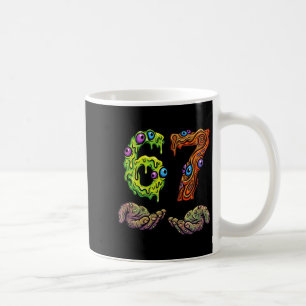 67 Meme Funny Gen Alpha Six Seven Hands Gesture Br Coffee Mug