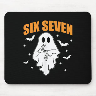 67 Meme Funny Ghost Halloween Haunted 6 7 Six Seve Mouse Pad