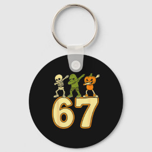 67 Meme Funny Halloween Numbers Six Seven Men Wome Keychain