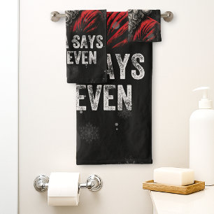 67 Meme Funny Santa Says Six Seven Christmas Bath Towel Set