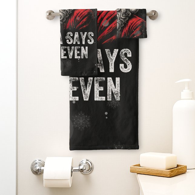 67 Meme Funny Santa Says Six Seven Christmas Bath Towel Set (Creator Uploaded)