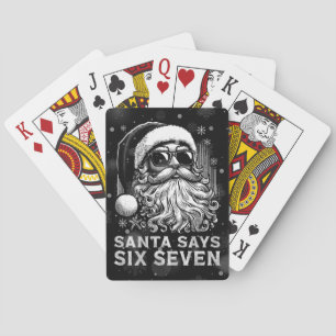 67 Meme Funny Santa Says Six Seven Christmas Playing Cards