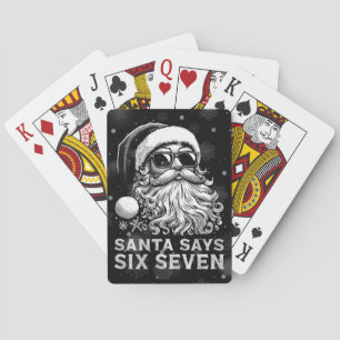 67 Meme Funny Santa Says Six Seven Christmas Playing Cards