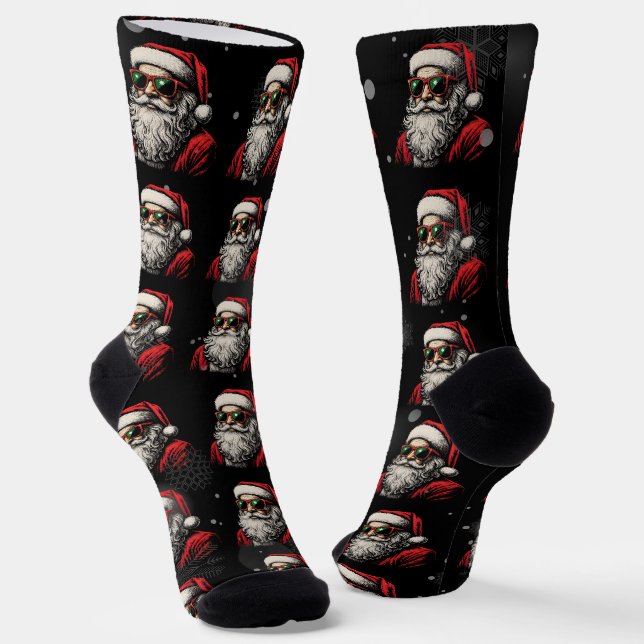 67 Meme Funny Santa Says Six Seven Christmas Socks (Angled)