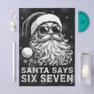 67 Meme Funny Santa Says Six Seven Christmas Tissue Paper
