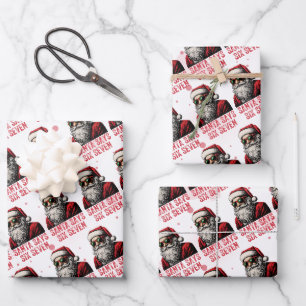 67 Meme Funny Santa Says Six Seven Christmas Wrapping Paper Sheet