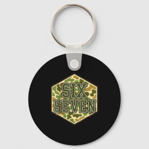 67 Meme Funny Six Seven Camo 6 7 Brainrot Gen Z Ki Keychain